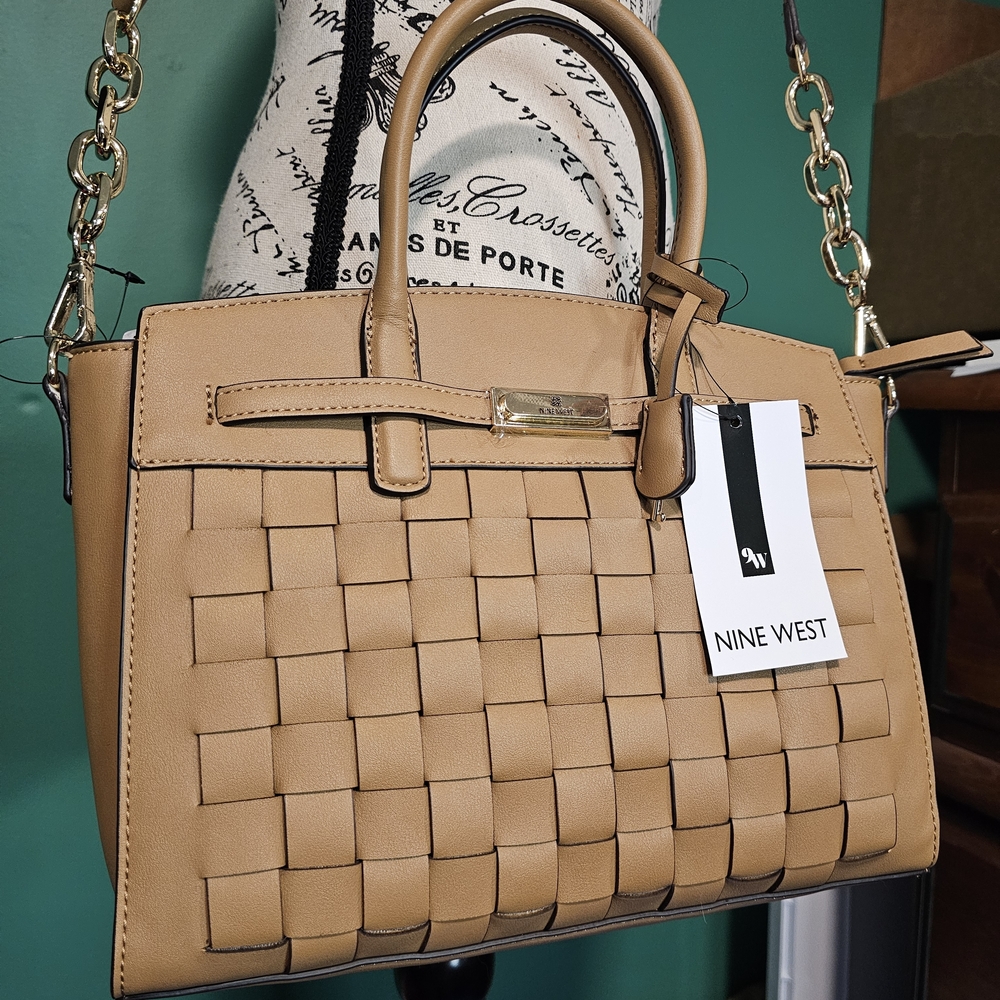 Nine West Tan Woven Handbag